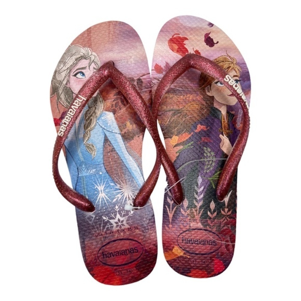 Havaianas Kid's Slim Disney Frozen Elsa & Anna Flip Flop Sandals Size 3/4 NWT - Picture 6 of 6